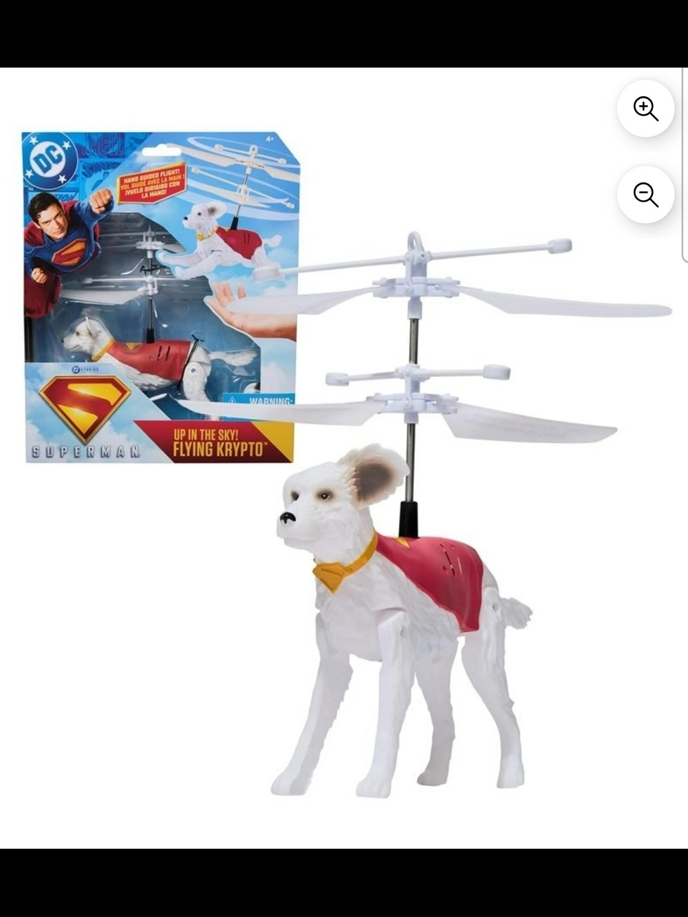 Superman Flying Krypto Helicopter Dog Toy - White & Red